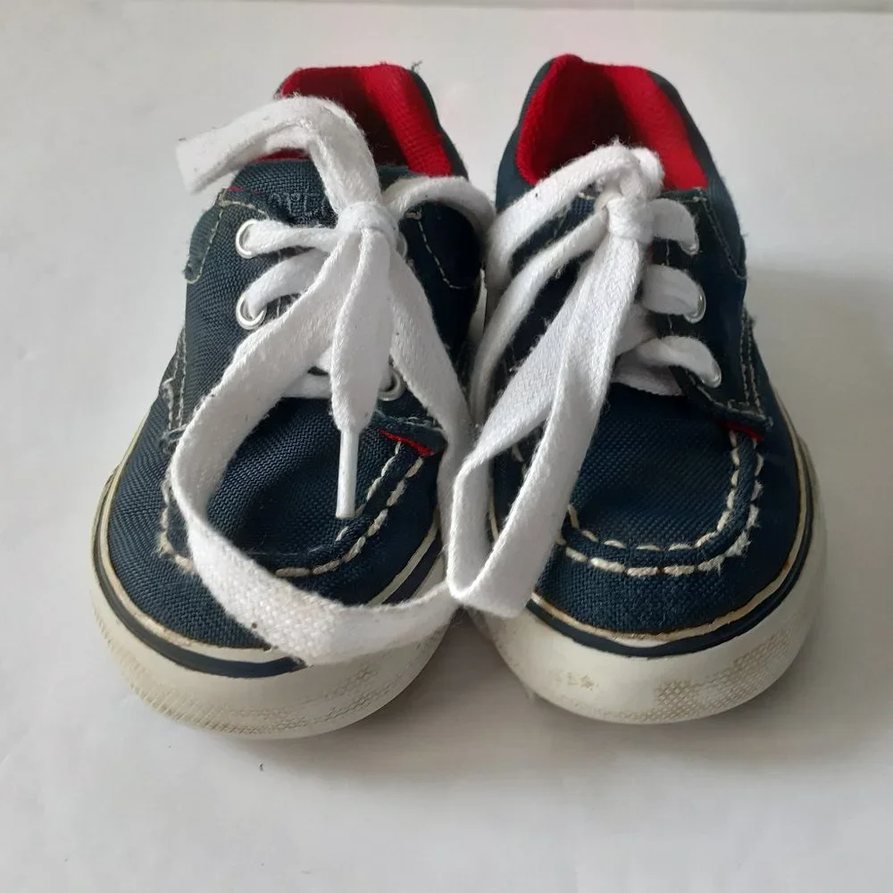 Carter's Boys Shoes Navy Canvas Laces Size 7